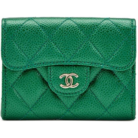 chanel classic card holder green|Chanel quilted classic card holder.